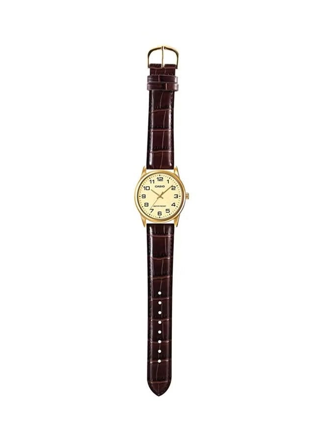 Casio Couple's Watch - MTP/LTP-V001Gl-9BUDF Yellow Dial, Brown Band - Image 3